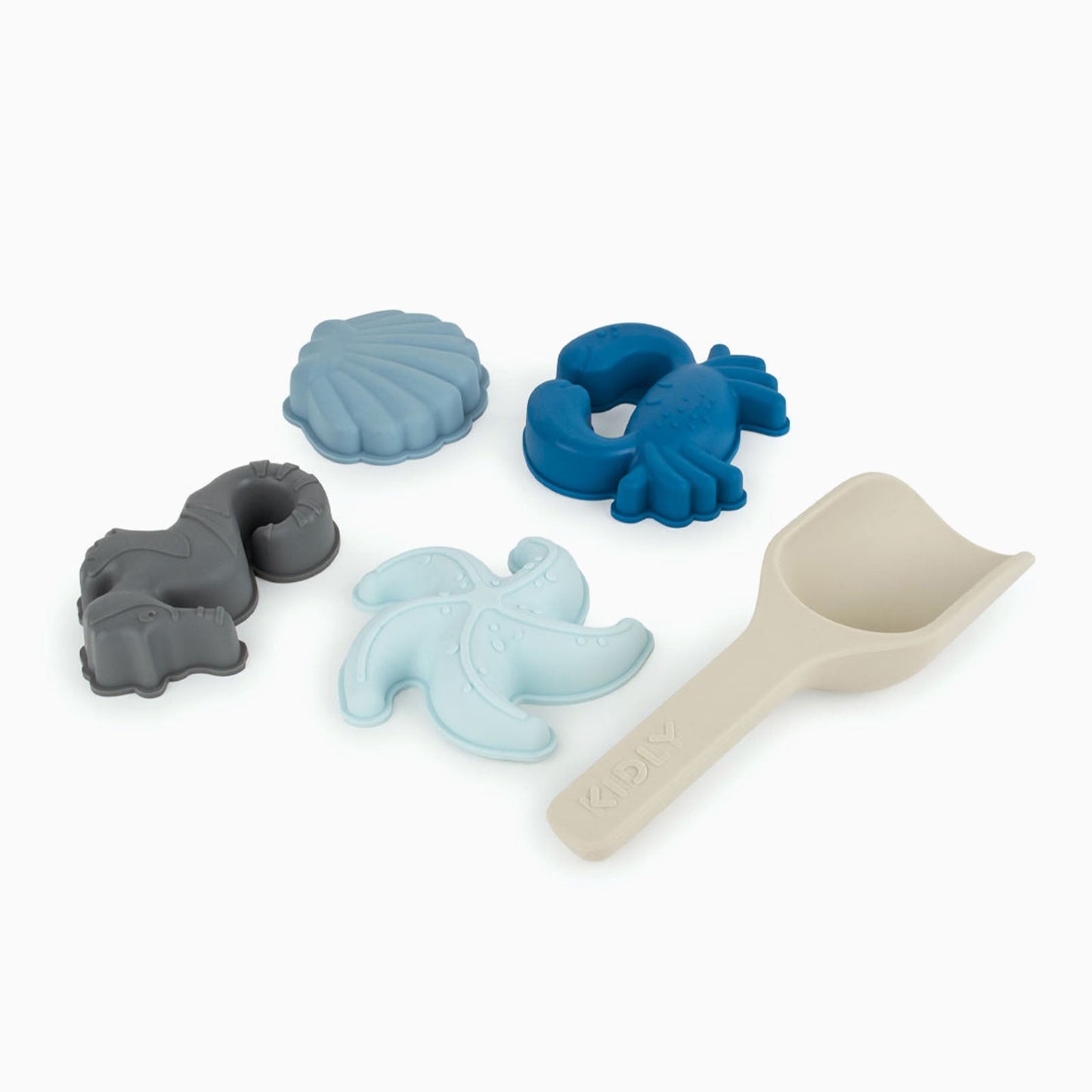 KIDLY by MORI Bucket, Spade & Sand Mold Set - Blue