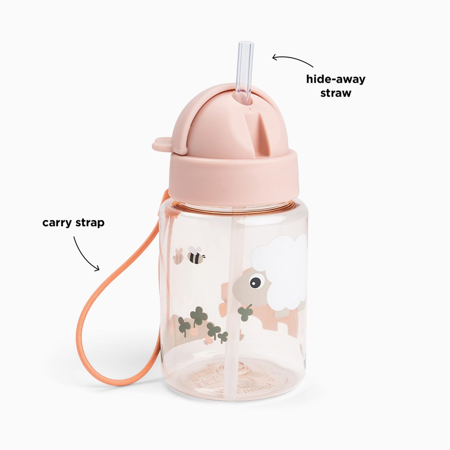 Done by Deer Straw Bottle 280ml - Tiny Farm Powder