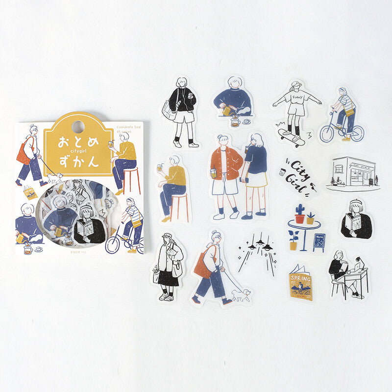 BGM Deco Sticker - Coordinate Seal - Maiden Illustrated Book - City Girl