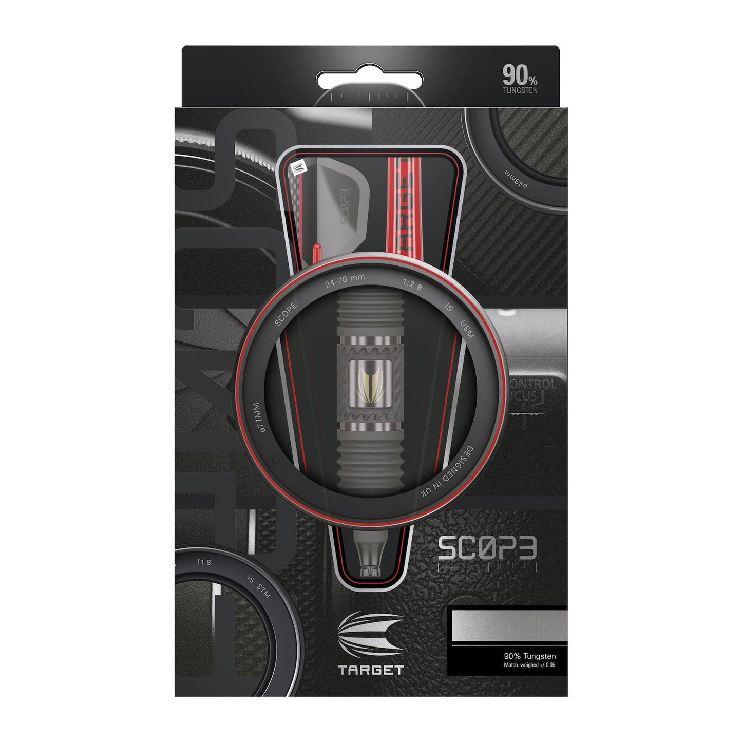 TARGET - Scope SP01 Swiss Point Steel Tip Darts - 90% Tungsten - 22g
