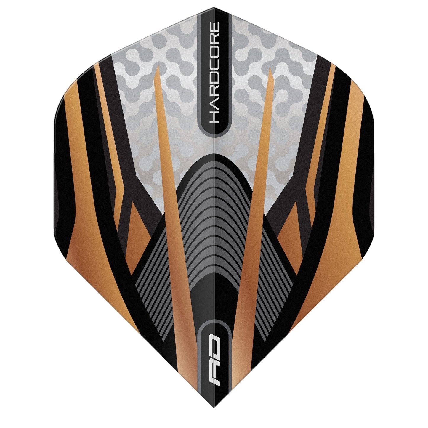 RED DRAGON - White and Copper Hardcore Premium Dart Flights - Standard Shape