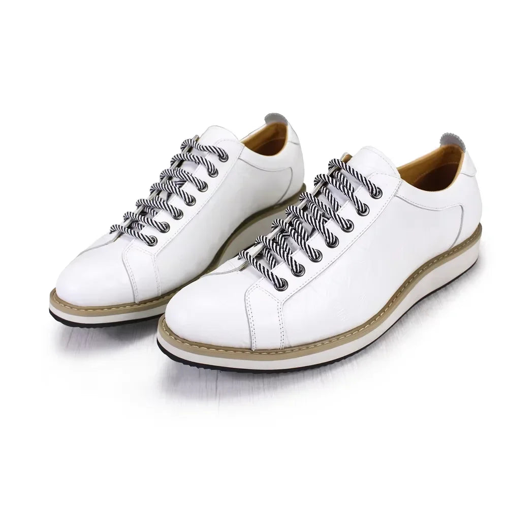 2021 Fashion Designer Men Casual Shoes Pure Cow Leather Walking Street Sports Shoes Luxury Print Flat Green Shoes Men