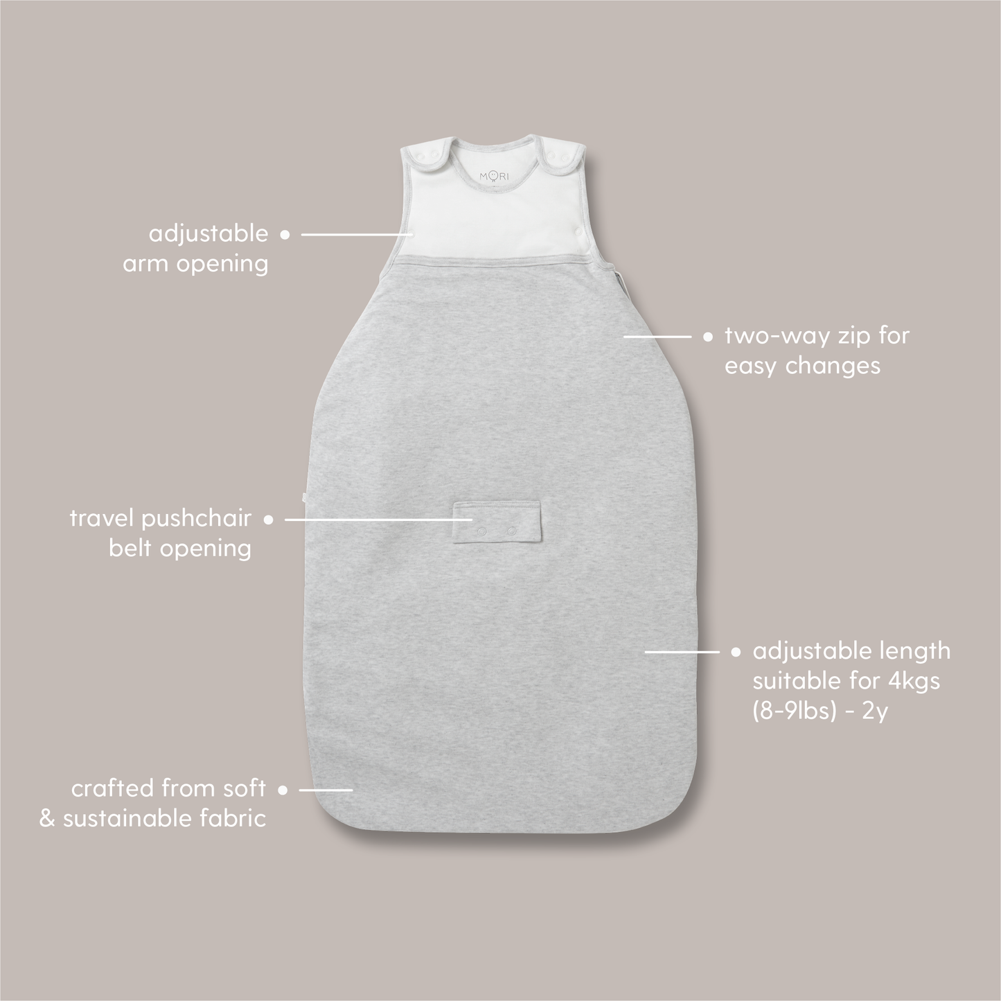 Clever Year Round Sleeping Bag 1.5 TOG - Grey
