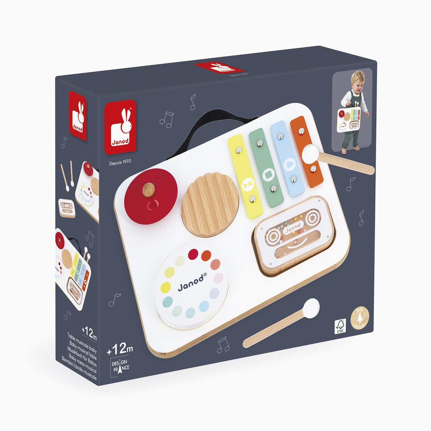 Janod Baby Musical Table - Confetti