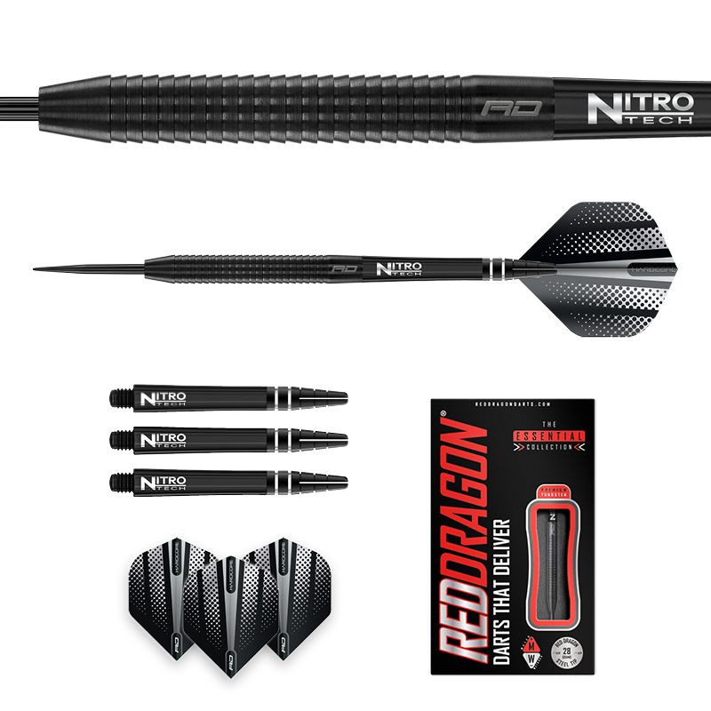 RED DRAGON - Razor Edge Black Darts - 85% Tungsten - 28g