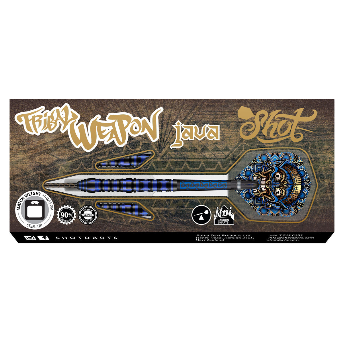 SHOT - TRIBAL WEAPON JAVA Dart Set - 90% TUNGSTEN - 23g