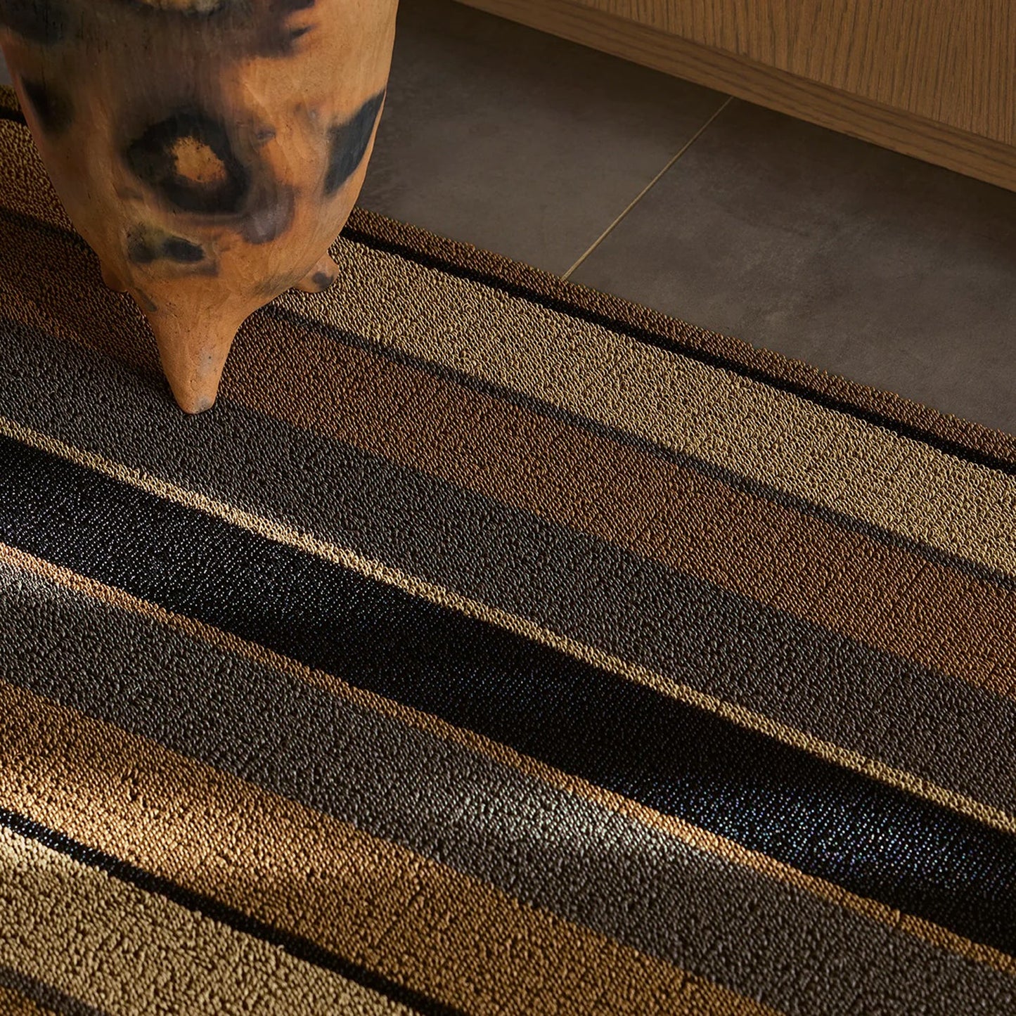 chilewich | shag runner mat 61x183cm (24x36") | bolt stripe honey
