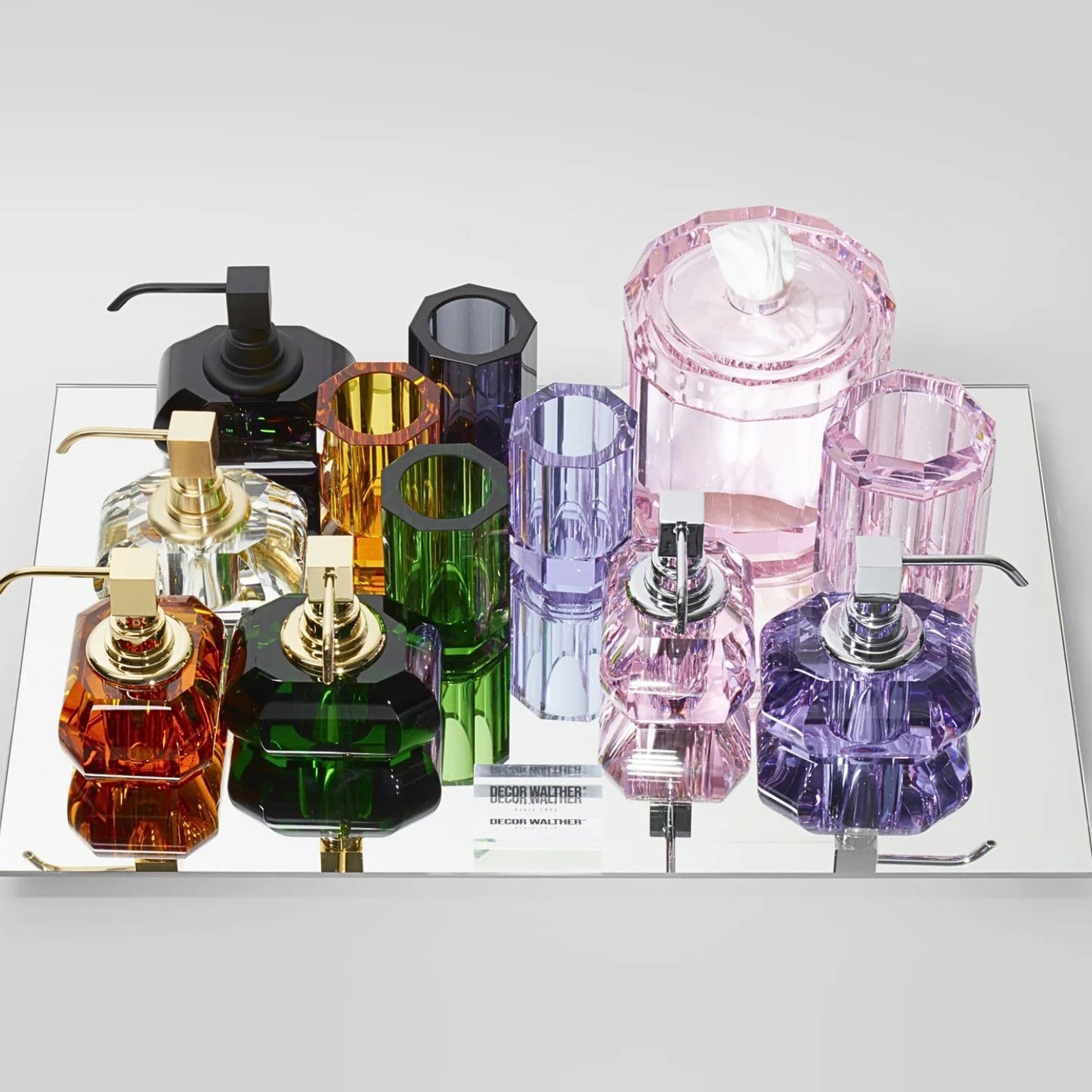decor walther | KRISTALL collection | soap dispenser | rich burgundy + nickel satin