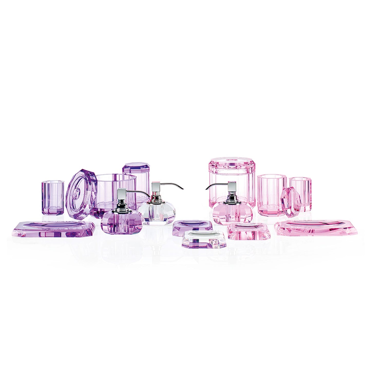 decor walther | KRISTALL collection | soap dispenser | violet + gold matt 24 carat