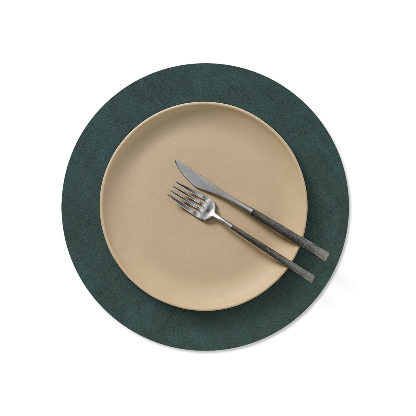 lind dna | table mat | circle medium | nupo dark green