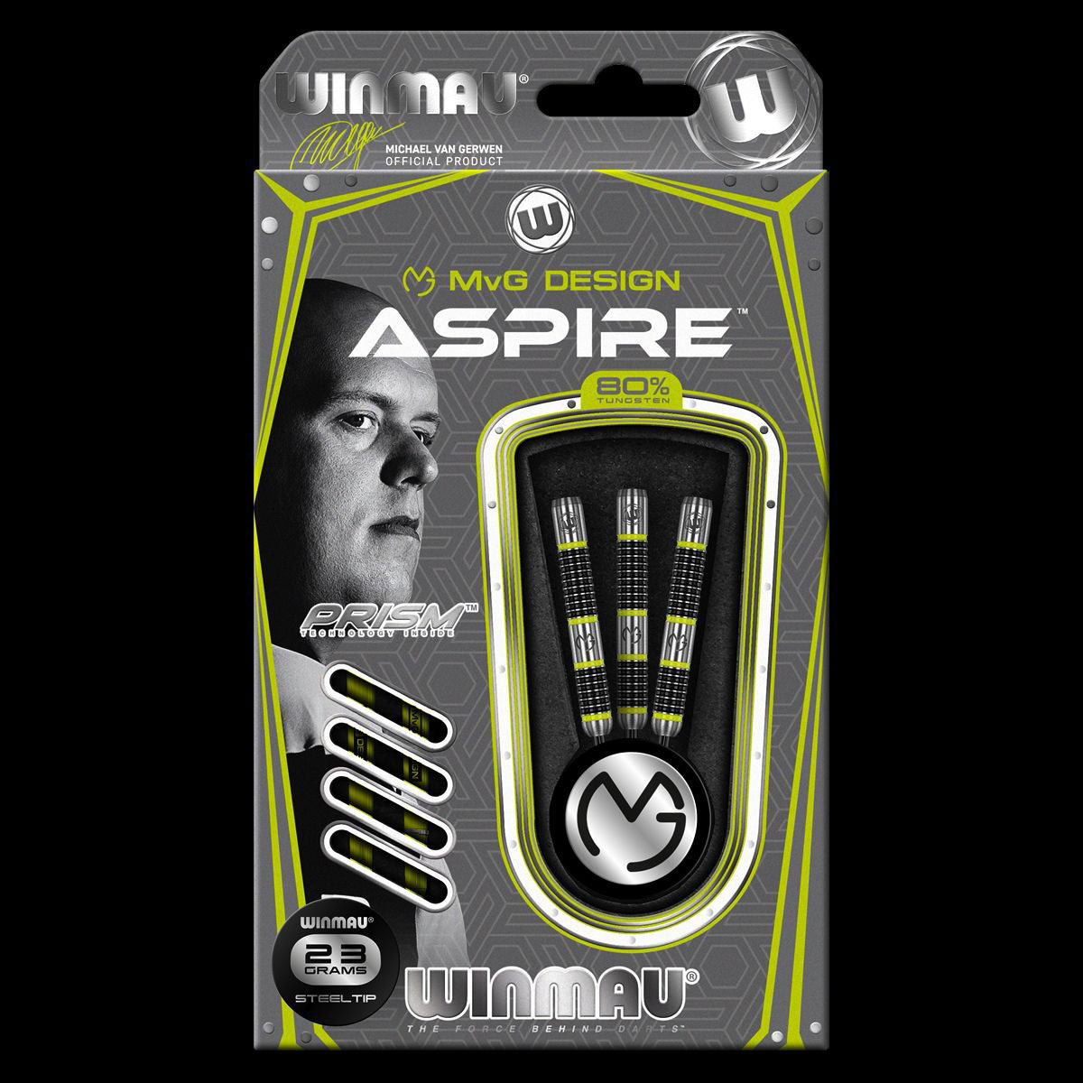 WINMAU MVG Aspire Darts - 80% Tungsten - 23g