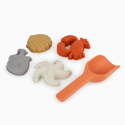 KIDLY by MORI Bucket, Spade & Sand Mold Set - Orange