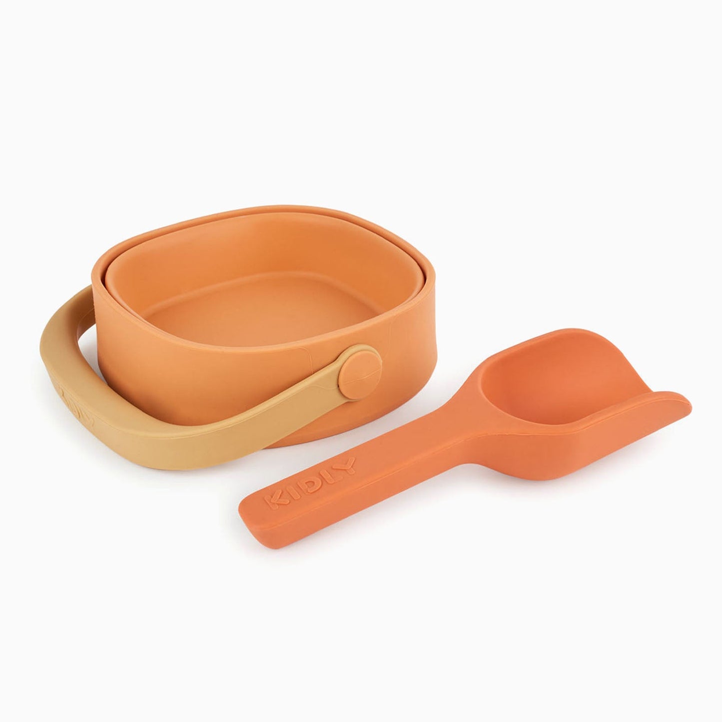 KIDLY by MORI Bucket, Spade & Sand Mold Set - Orange