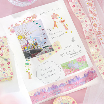 BGM Washi Tape - Foil Stamping - Cherry Blossom - Hanging Decoration - Limited Edition
