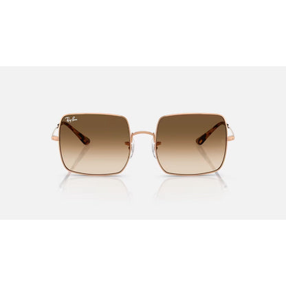 RAYBAN - SQUARE | Polished Rose Gold w/ Clear Brown Gradient