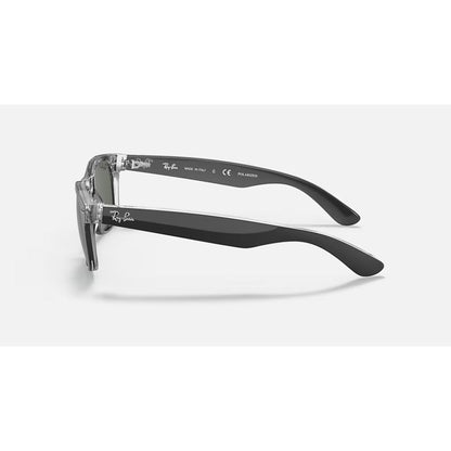 RAYBAN - NEW WAYFARER | Black on Transparent w/ Green Polarized