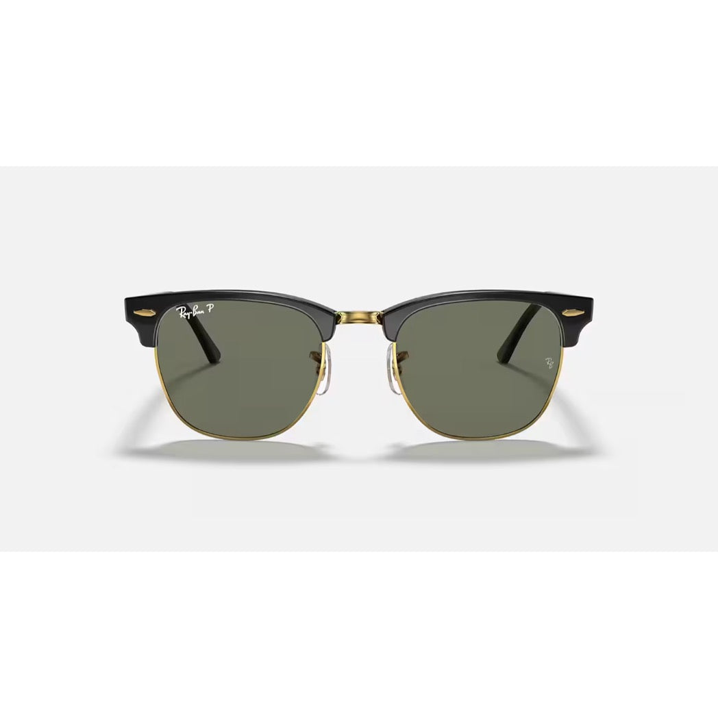 RAYBAN - CLUBMASTER | Black Arista w/ Green Polarized