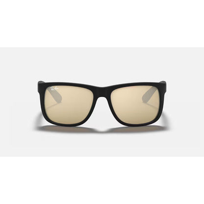 RAYBAN - JUSTIN | Black Rubber w/ Light Brown Gold Flash