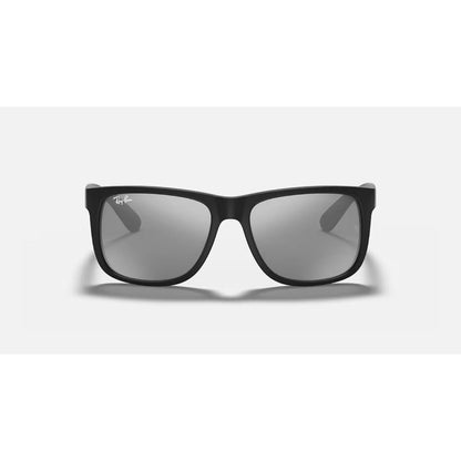 RAYBAN - JUSTIN | Black Rubber w/ Grey Mirror