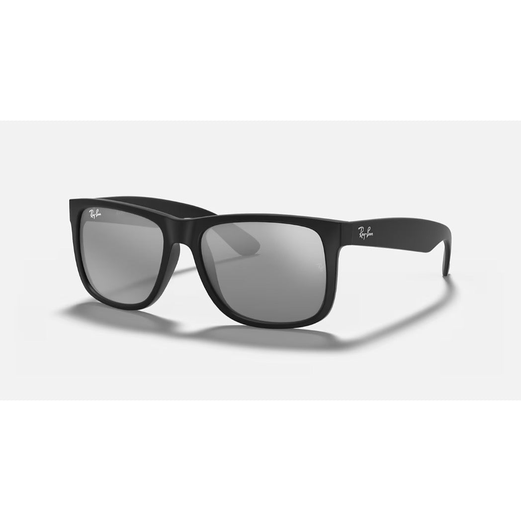 RAYBAN - JUSTIN | Black Rubber w/ Grey Mirror