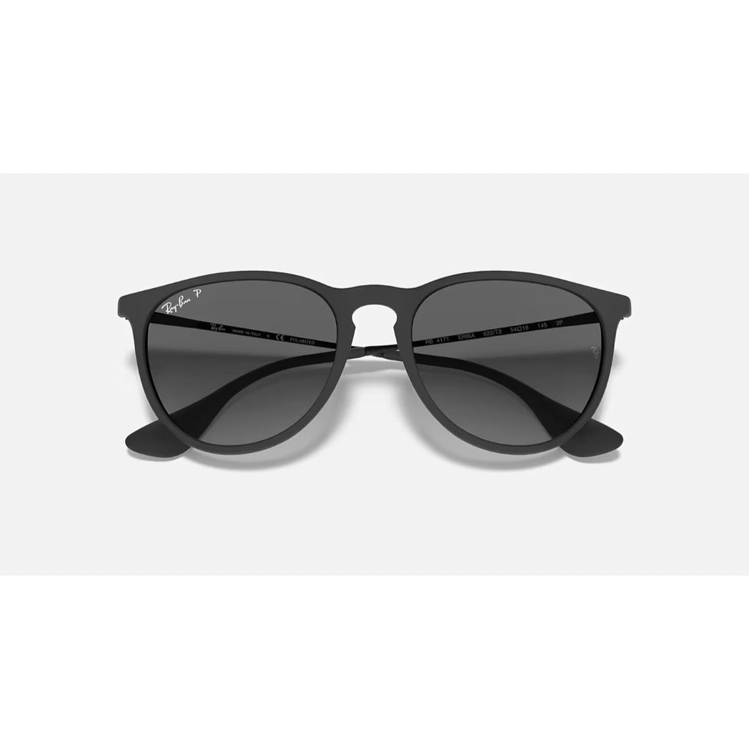 RAYBAN - ERIKA | Black Rubber w/ Light Grey Polarized