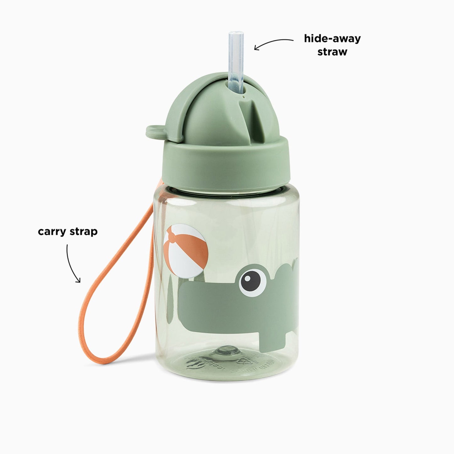 Done by Deer Straw Bottle 280ml - Playground Green