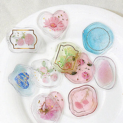 BGM Deco Sticker - Sealing Seal - Flower Jewel Pink