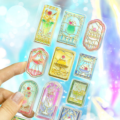 BGM 3D Sticker Sheet - Kyururun - Cafe a la Mode - Stained Glass
