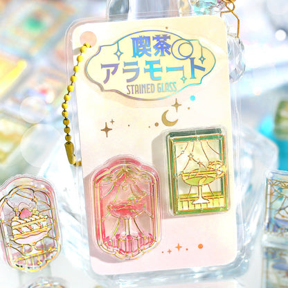 BGM 3D Sticker Sheet - Kyururun - Cafe a la Mode - Stained Glass