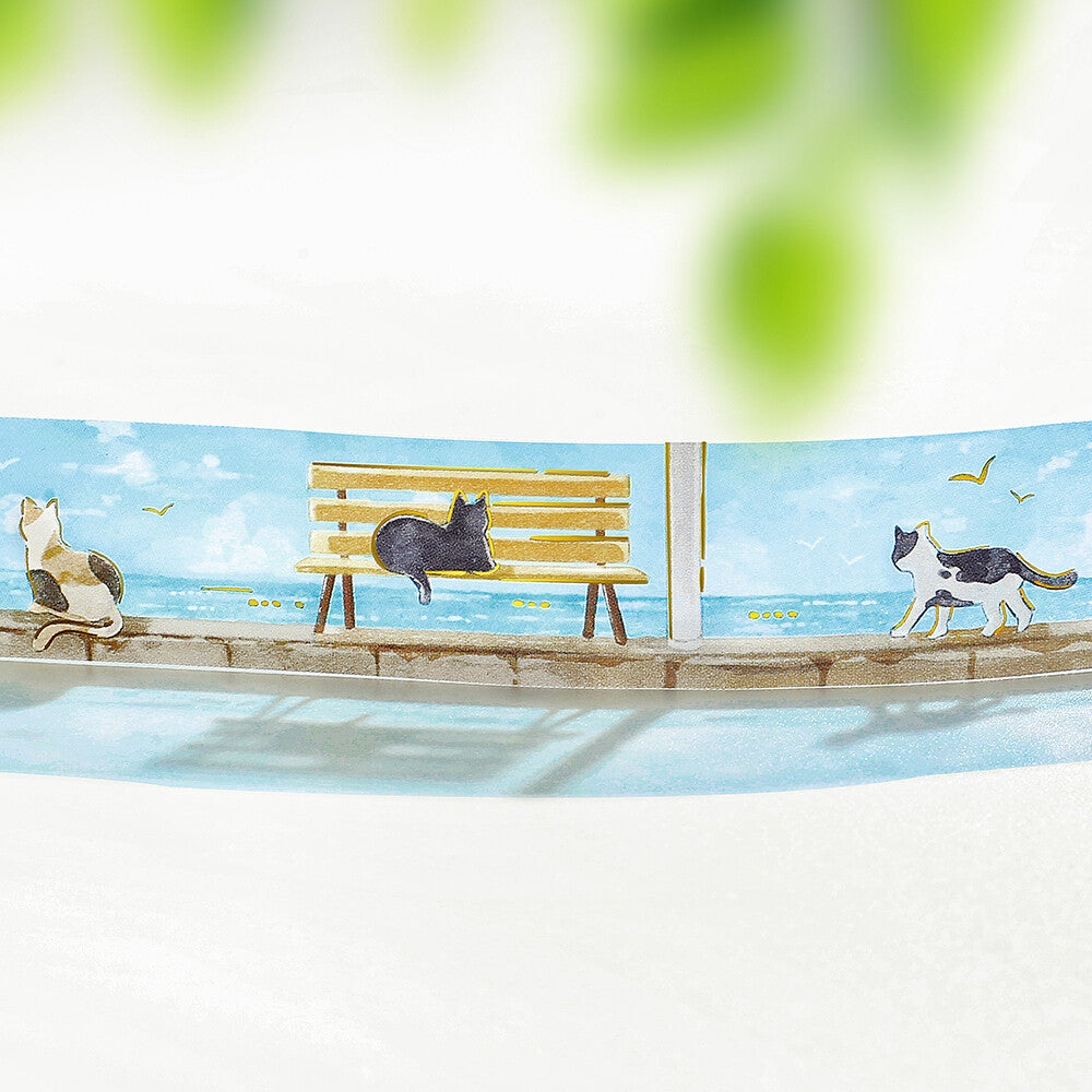 BGM Clear Tape - Foil Stamping - 2026 Summer Limited - Seaside & Cats