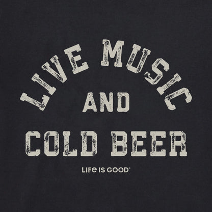 LIFE IS GOOD - WOMENS CRUSHER BOXY TEE | Live Music Faded Black