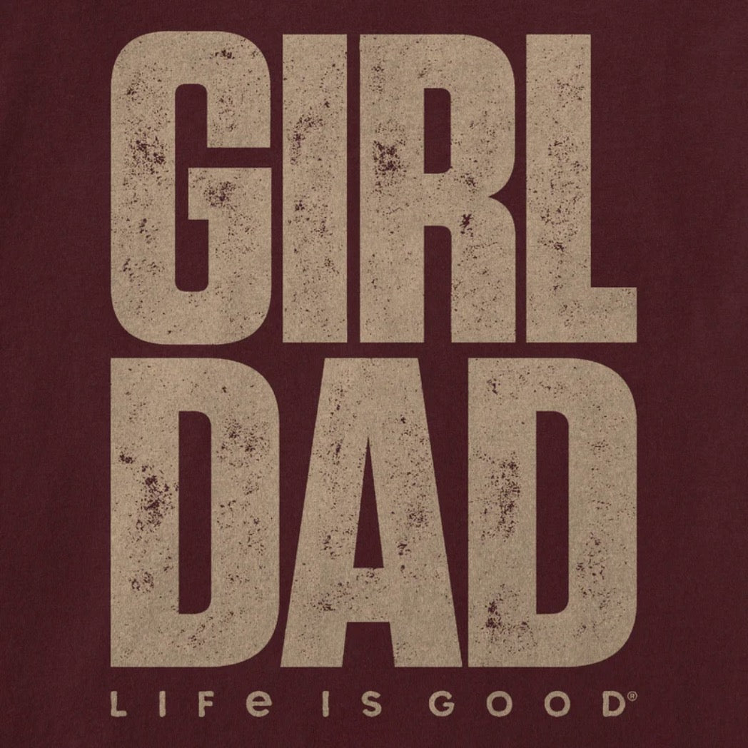 LIFE IS GOOD - MENS CRUSHER TEE | Girl Dad Deep Burgundy
