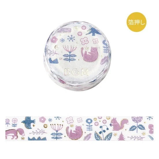 BGM Washi Tape - Foil Stamping Flower and Plant Notebook - Song of the Forest