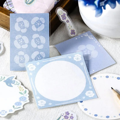 BGM Flake Sticker - Memo - Hana-Biyori - Blue