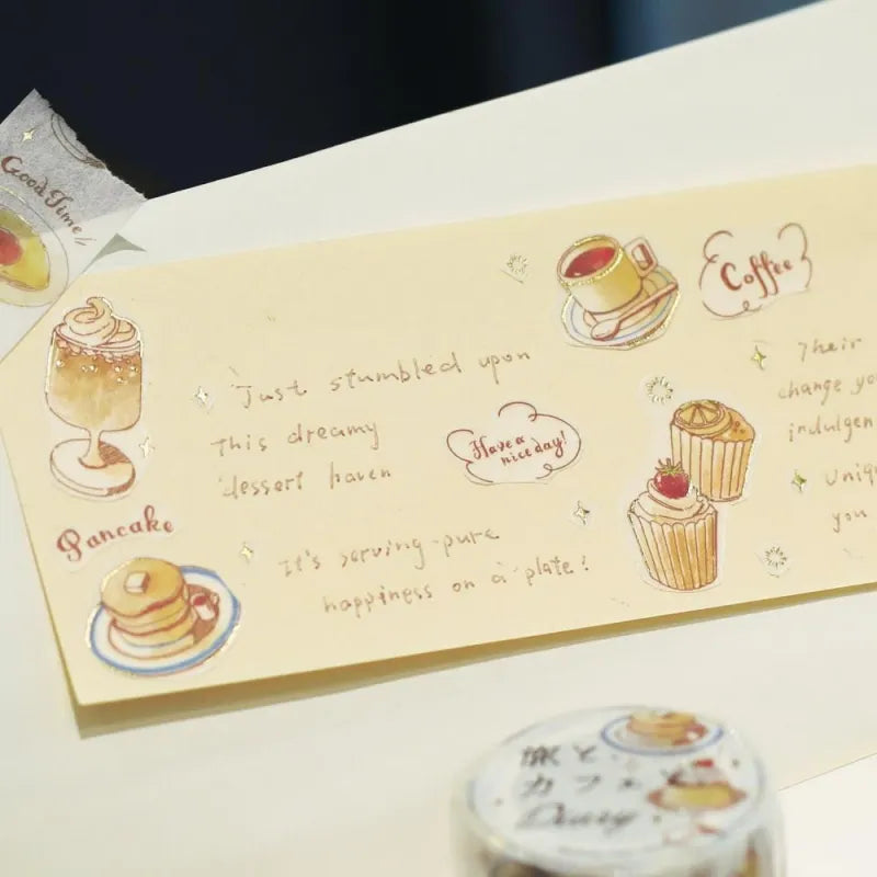 BGM Washi Tape - Foil Stamping - Travel, Cafe, and Diary - Honey