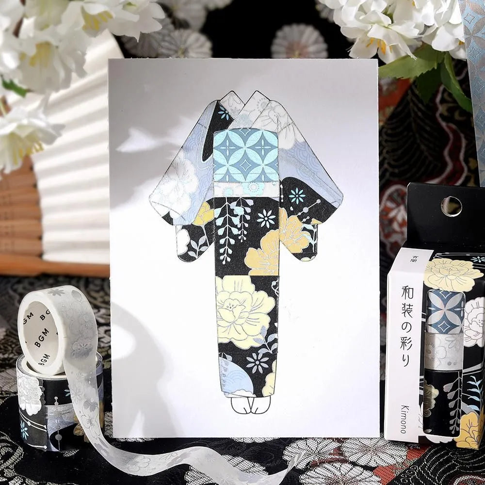 BGM Washi Tape Set - Foil Stamping - The Colors of Kimono - Set of 3