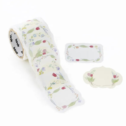 Bande - Writeable Roll Sticker - Happy Flowers