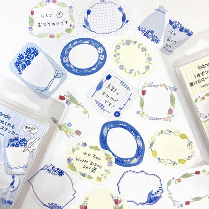 Bande - Writeable Roll Sticker - Happy Flowers