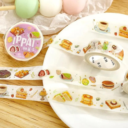 BGM Washi Tape - Foil Stamping - IPPAI - Full of Wagashi (Japanese Sweets)