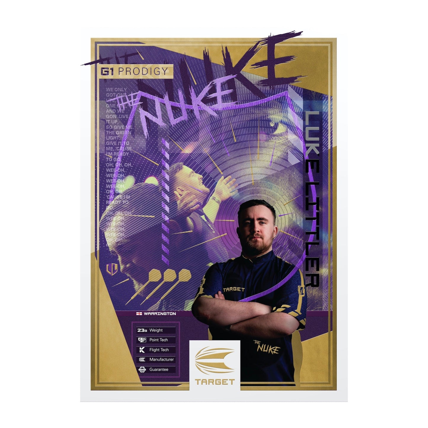 TARGET - Luke Littler G1 Prodigy Swiss Point Steel Tip Darts - 90% Tungsten - 23g