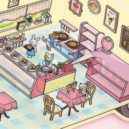 BGM Deco 2.5D Sticker - Diorama - Crepe Shop