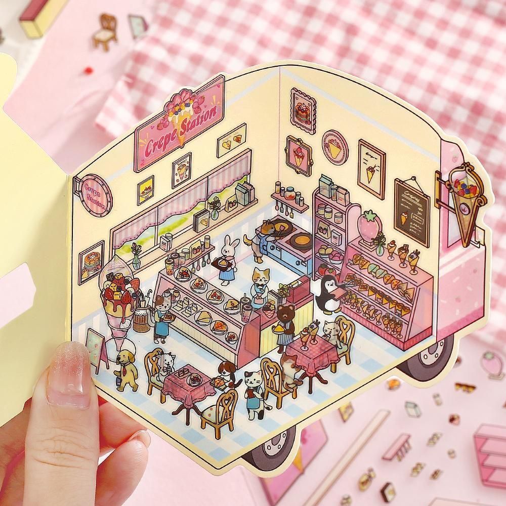BGM Deco 2.5D Sticker - Diorama - Crepe Shop