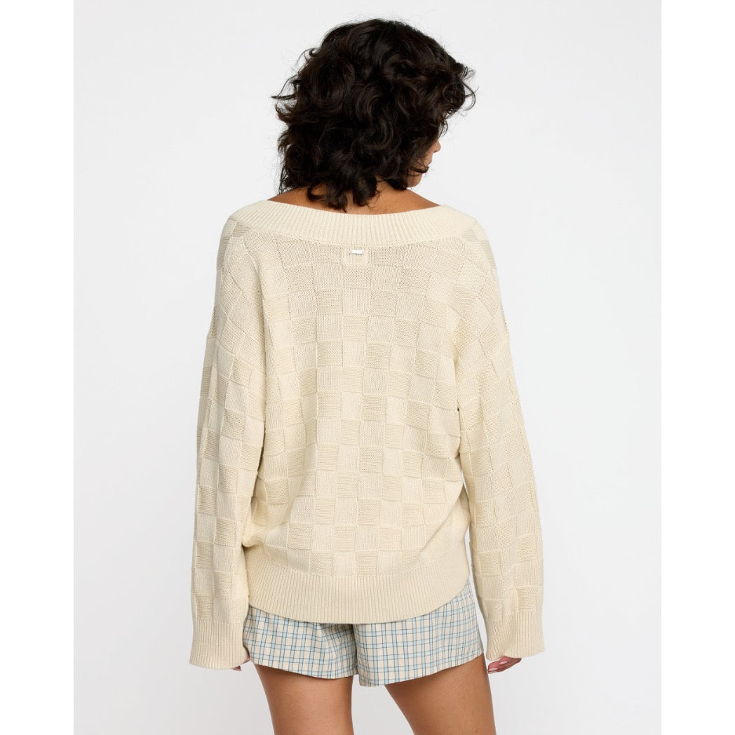 RVCA - HARMONY V NECK SWEATER | SAND