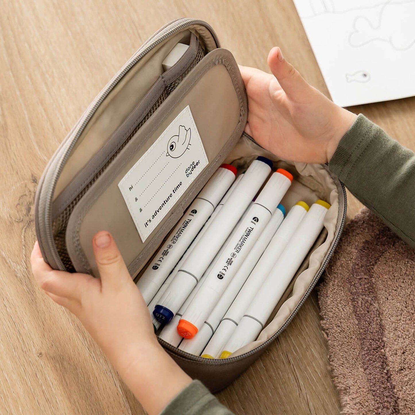 Done by Deer Pencil Case - Tiny Trails Sand