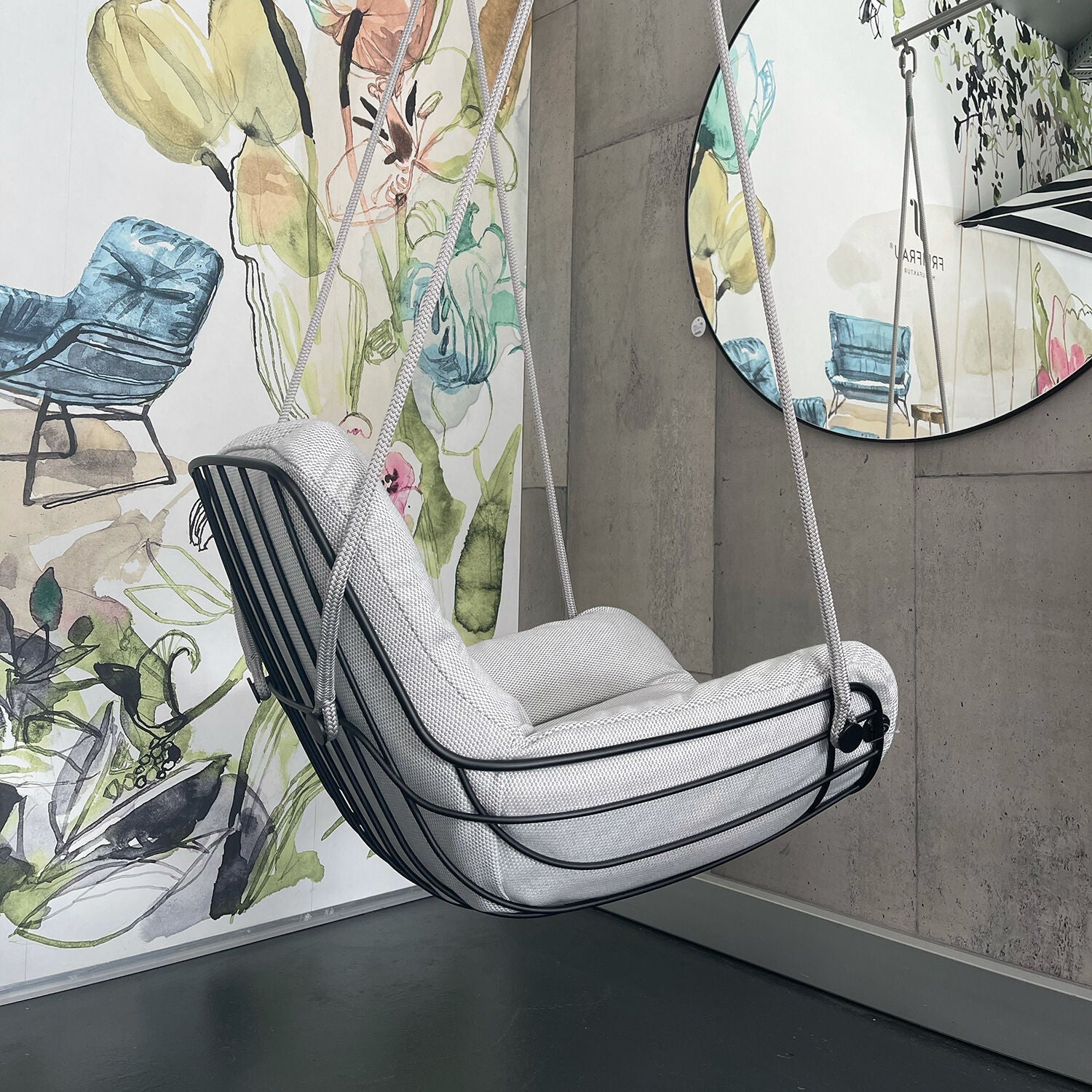 freifrau | leyasol outdoor lounge swing seat | lopi ash + black frame