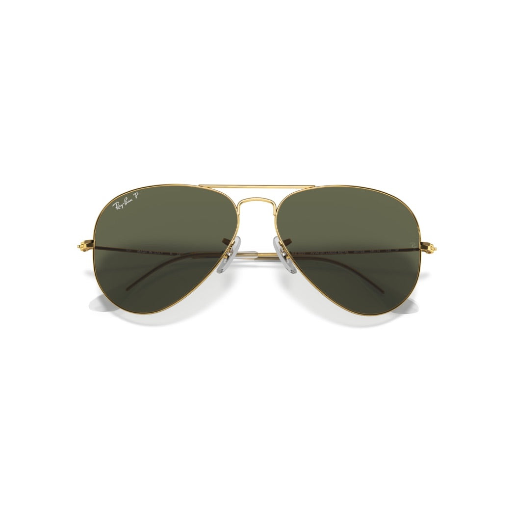 RAYBAN - AVIATOR | Gold w/ Green Polarized