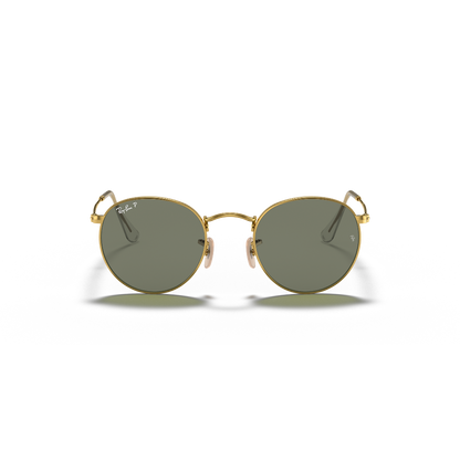 RAYBAN - ROUND METAL |  Matte Arista w/ Green Polarized