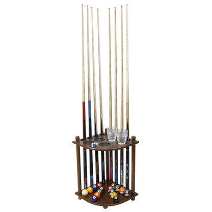 Corner Cue Stand - Oak, Walnut, Black or Mahogany