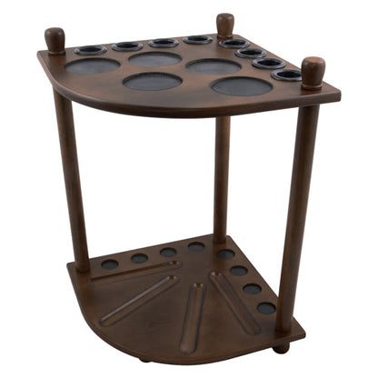 Corner Cue Stand - Oak, Walnut, Black or Mahogany
