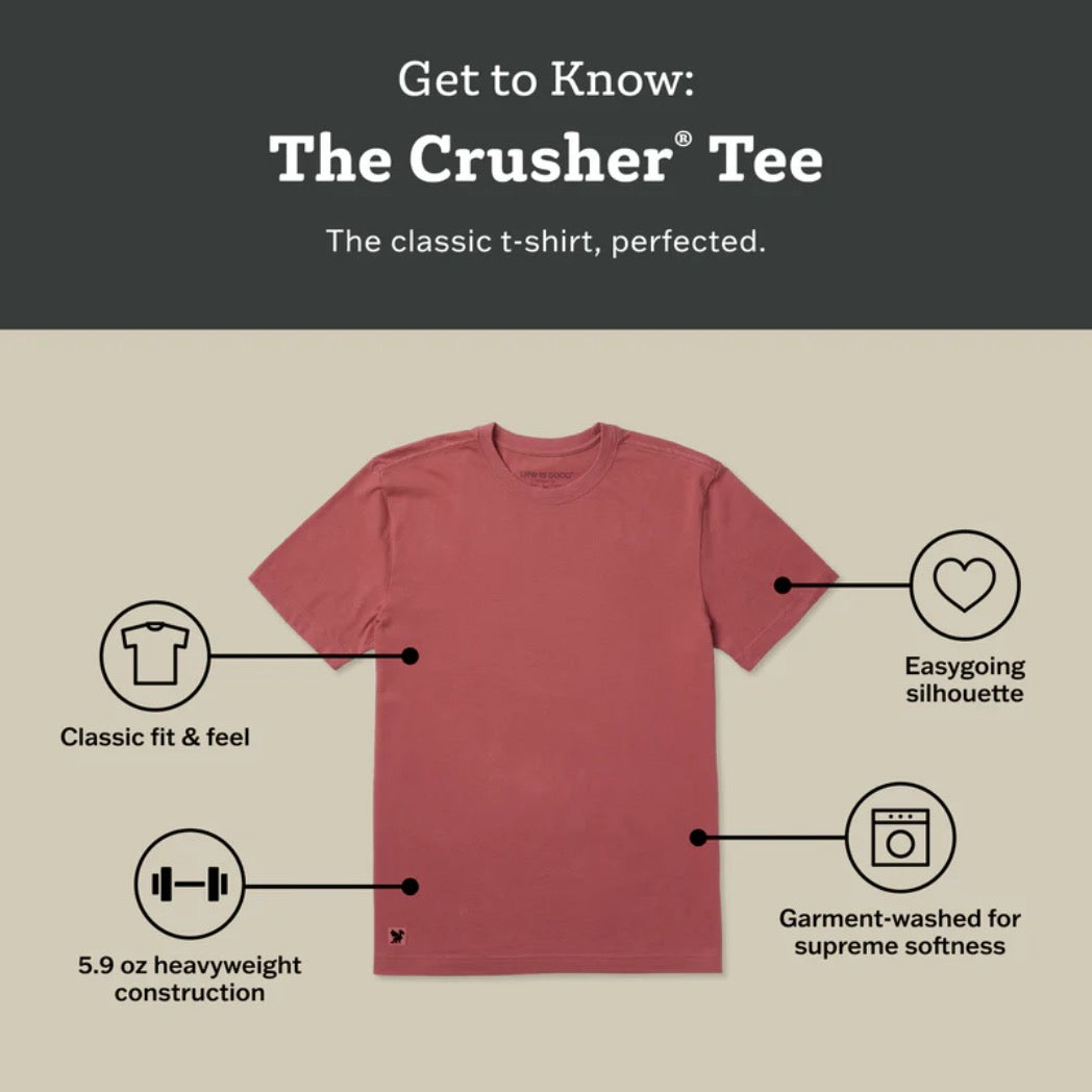 LIFE IS GOOD - MENS CRUSHER TEE | Football Heather Grey